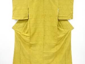 アンティーク　亀甲に花唐草模様手織り紬着物